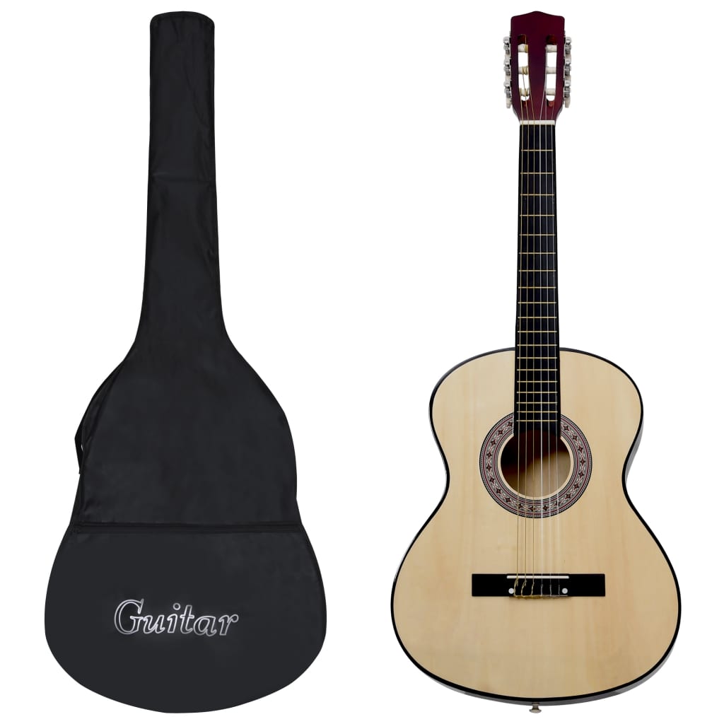 Gitarr för nybörjare med fodral klassisk 4 4 39"