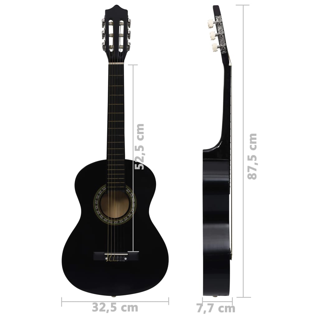 Gitarr för nybörjare och barn med fodral klassisk 1 och 2 34"