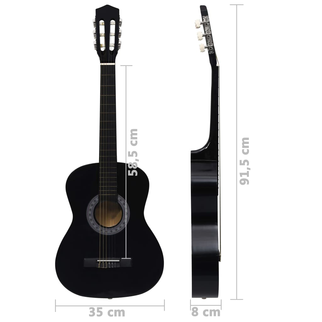 Gitarr för nybörjare med fodral klassisk 3 4 36"