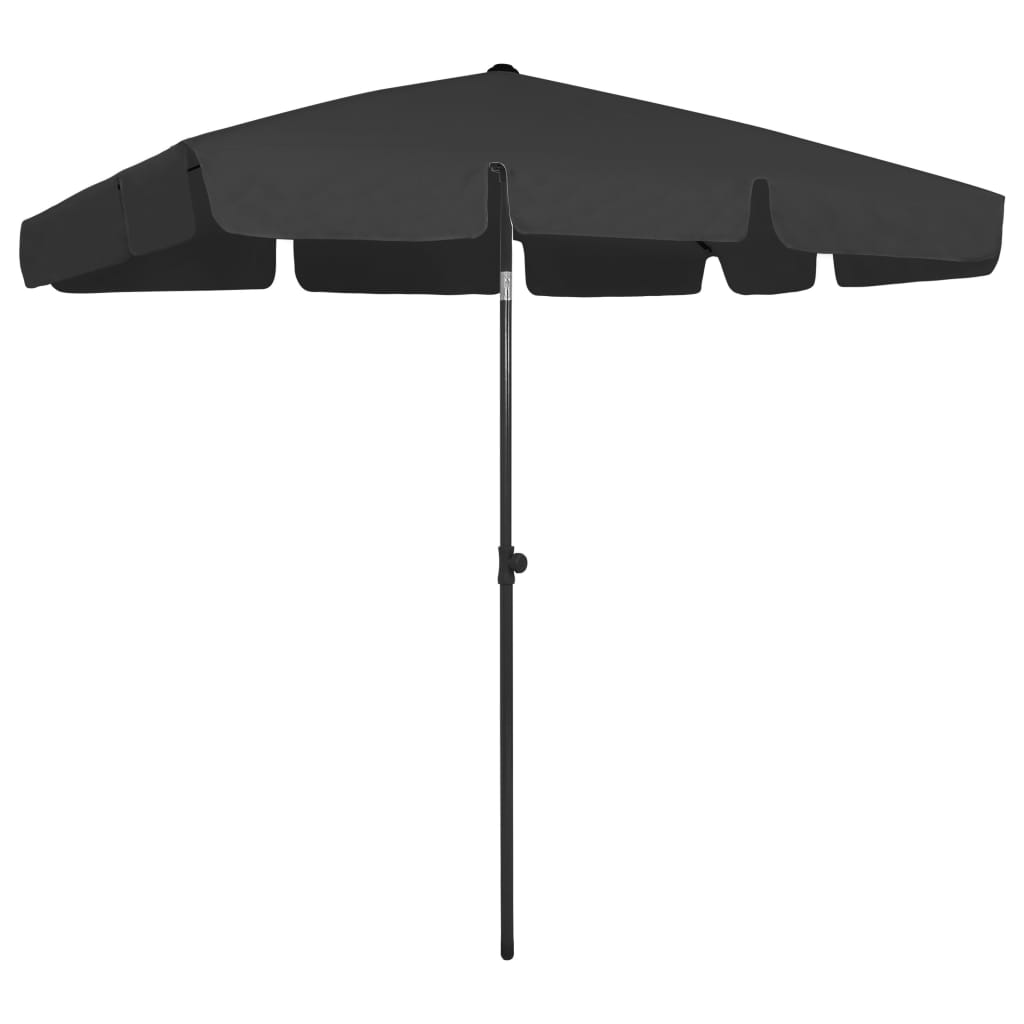 Strandparasoll Svart 200x125 Cm