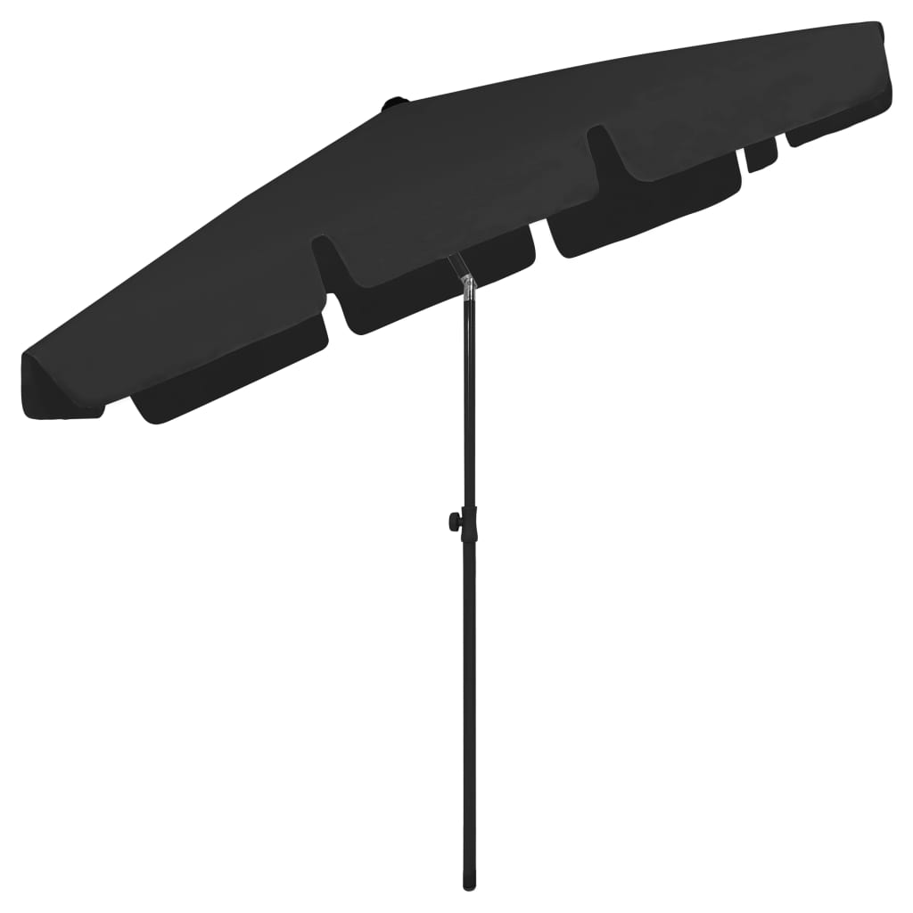 Strandparasoll Svart 200x125 Cm