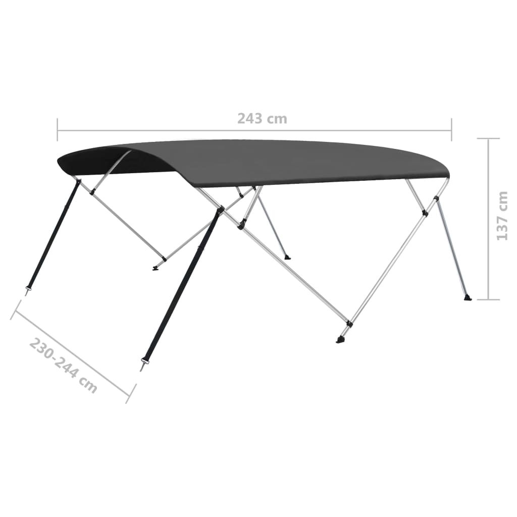 Båtkapell 4 Bågar 243x(230-244)x137 Cm