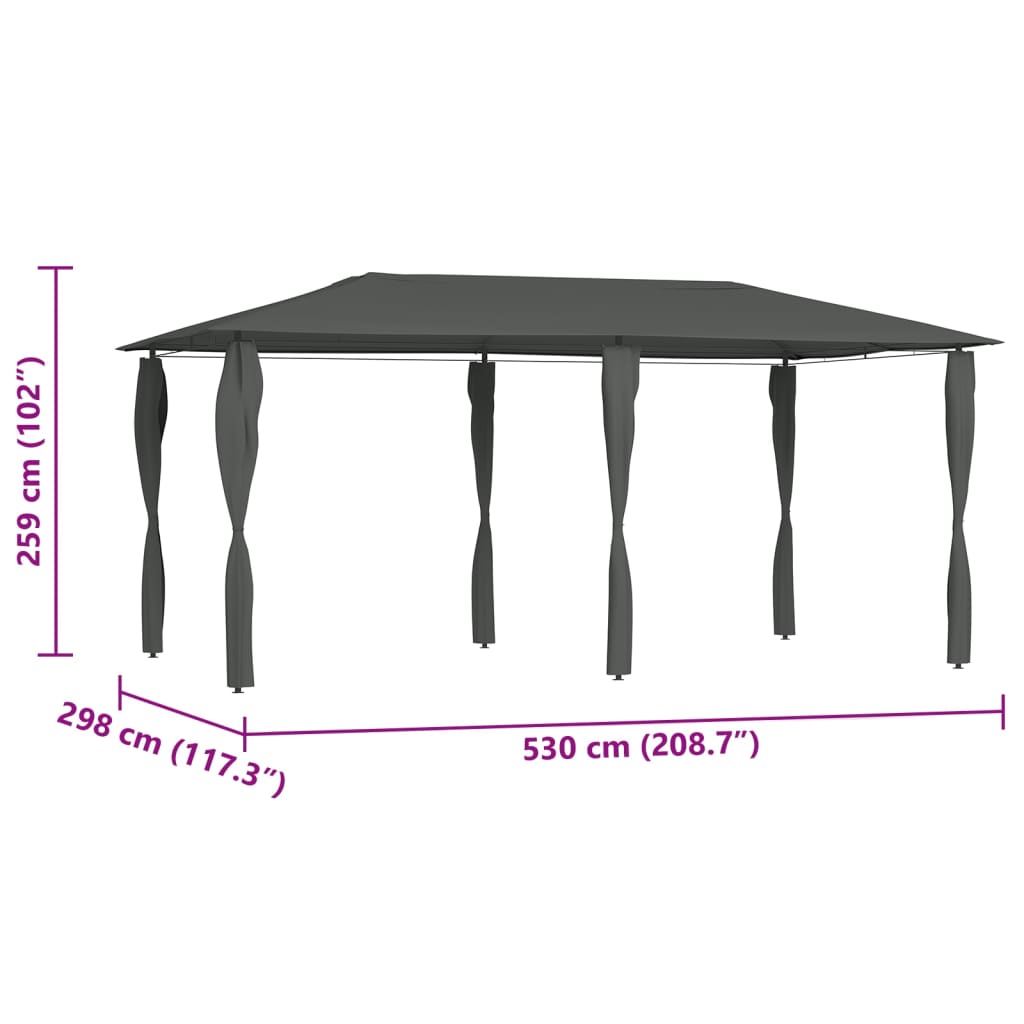 Paviljong med stolpar 160 g och m²