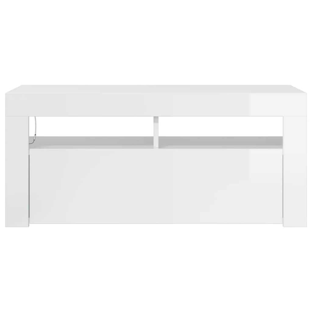 TV-bänk med LED-belysning högglans