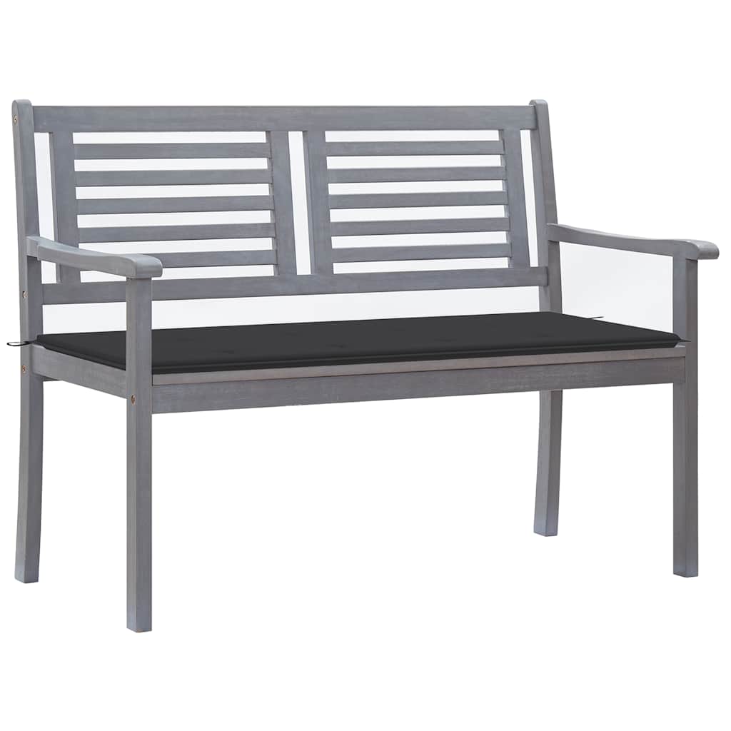 Trädgårdsbänk 2-sits med dyna 120 cm eukalyptusträ
