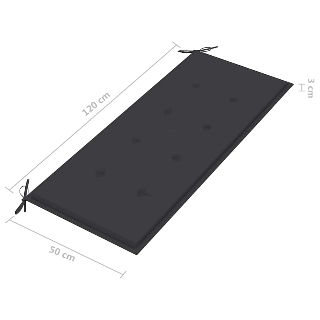 Trädgårdsbänk 2-sits med dyna 120 cm eukalyptusträ