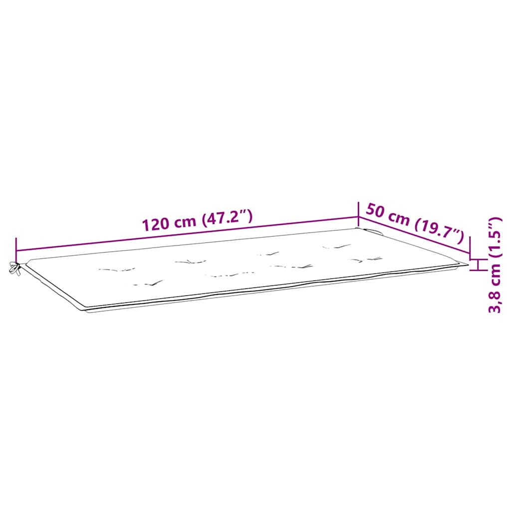 Trädgårdsbänk 2-sits med dyna 120 cm eukalyptusträ
