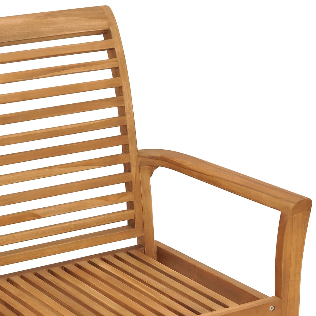 Trädgårdsbänk med dyna rutmönster 112 cm massiv teak