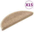 Trappstegsmattor Självhäftande Sisallook 15 St Sand