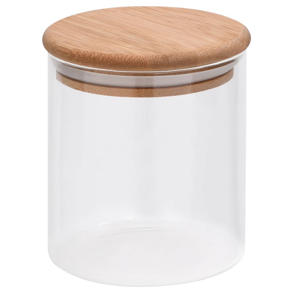 Förvaringsburkar I Med Bambulock 6 St 600 Ml