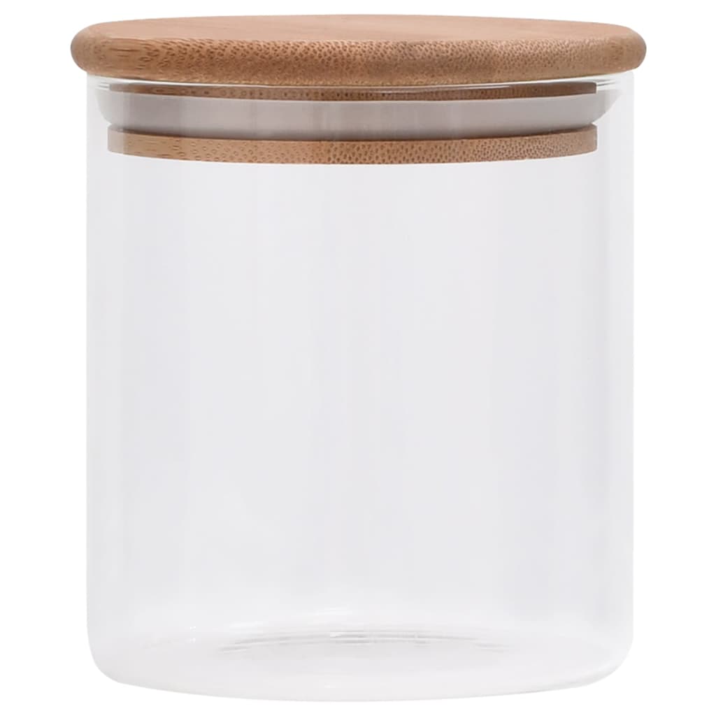 Förvaringsburkar I Med Bambulock 6 St 600 Ml