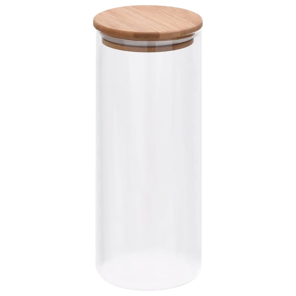 Förvaringsburkar I Med Bambulock 6 St 1000 Ml