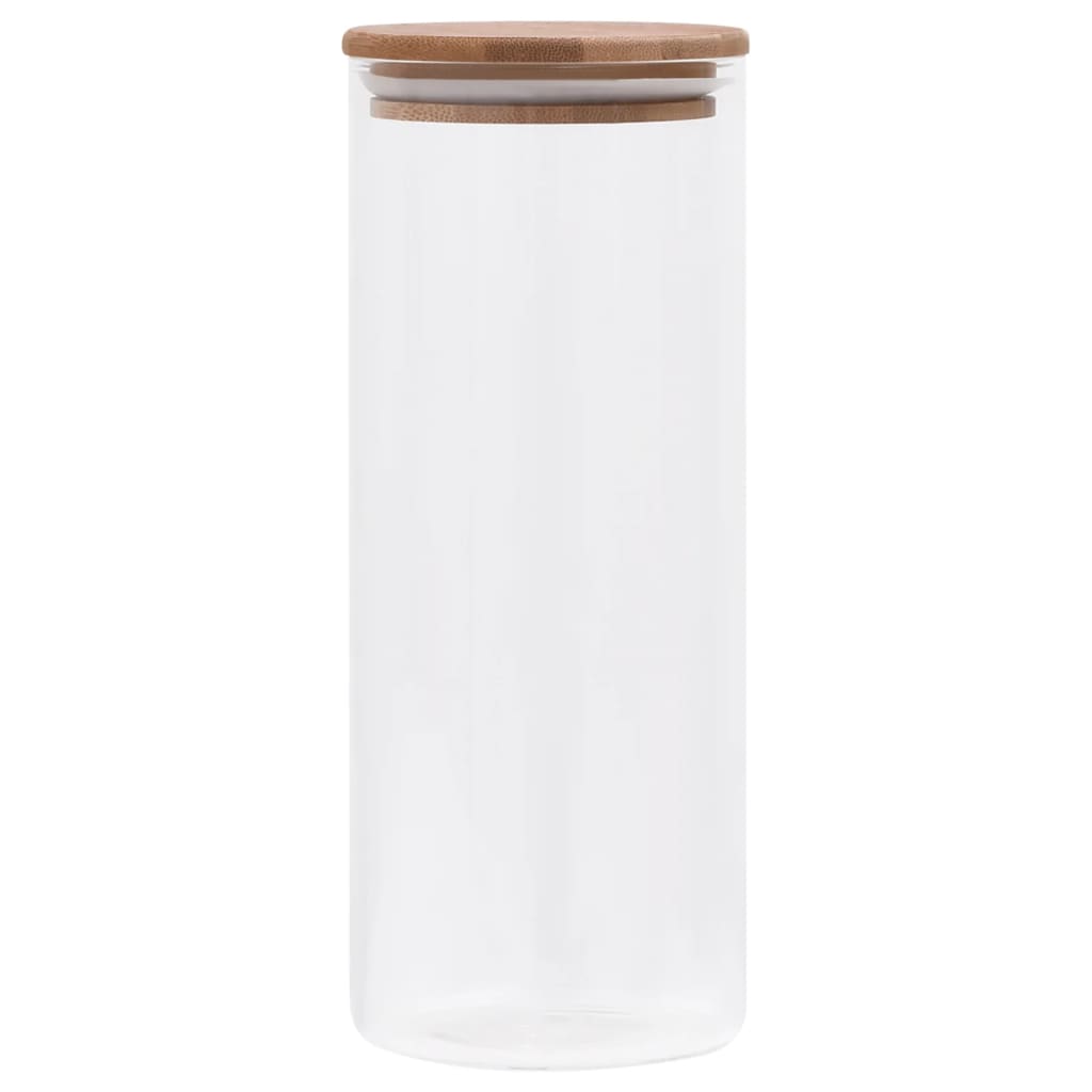 Förvaringsburkar I Med Bambulock 6 St 1000 Ml