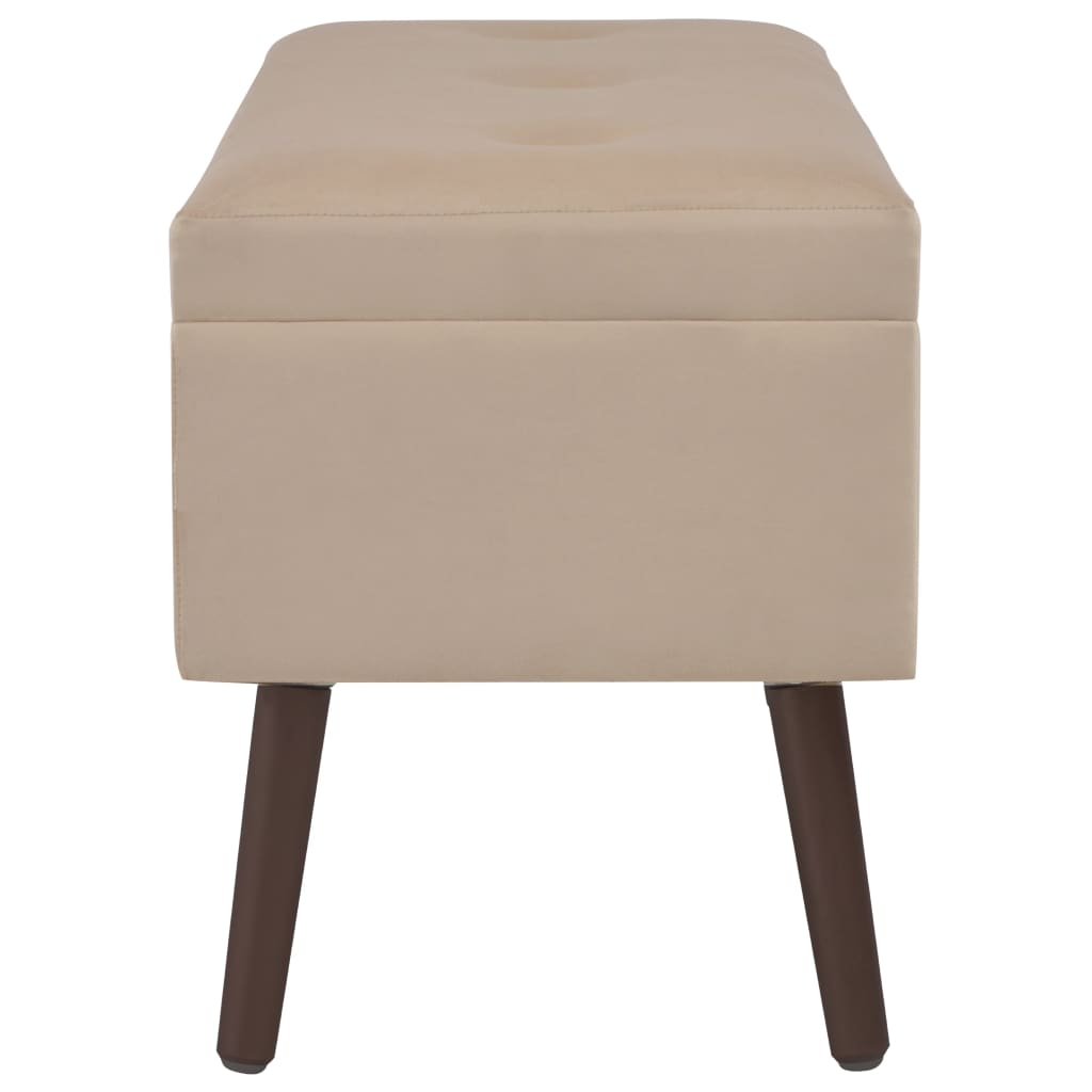 Bänk med förvaringsutrymme 80 cm sammet