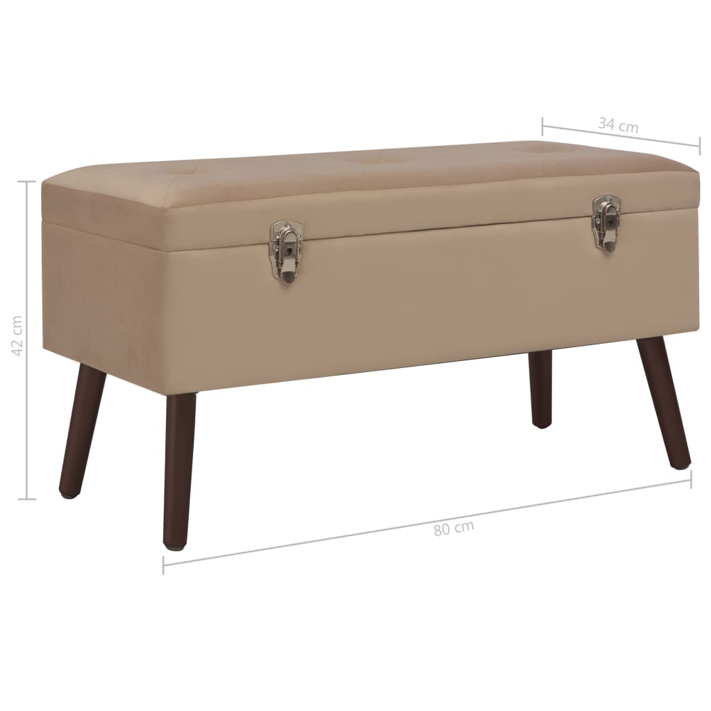 Bänk med förvaringsutrymme 80 cm sammet