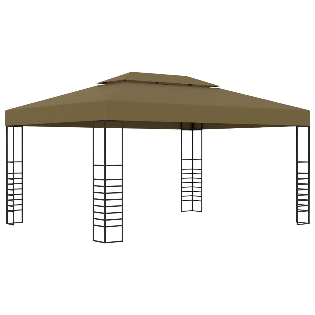 Paviljong med ljusslinga LED taupe