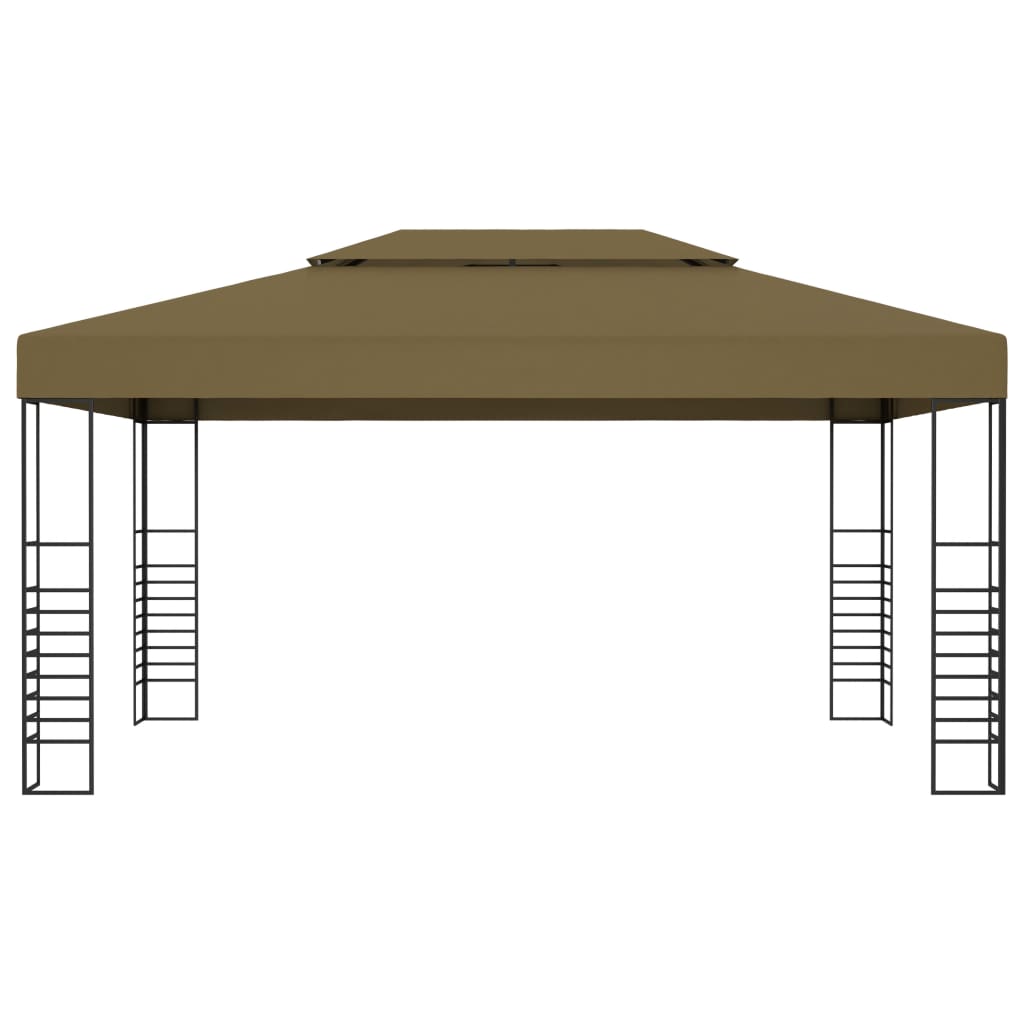 Paviljong med ljusslinga LED taupe