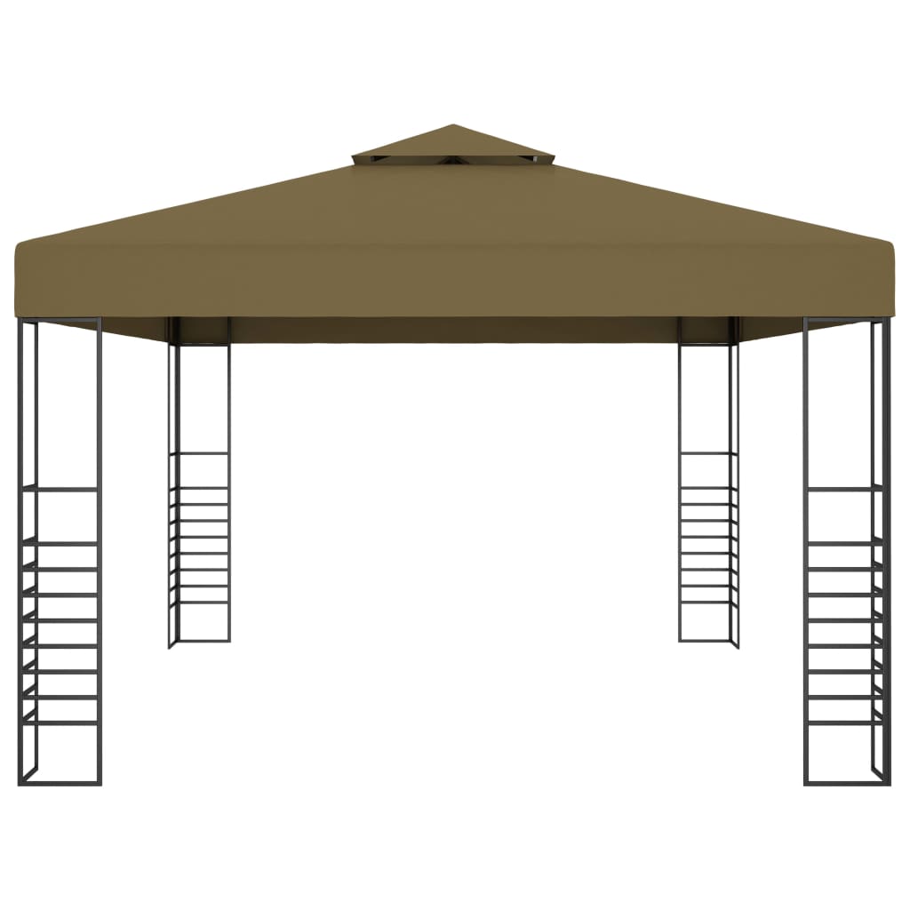 Paviljong med ljusslinga LED taupe
