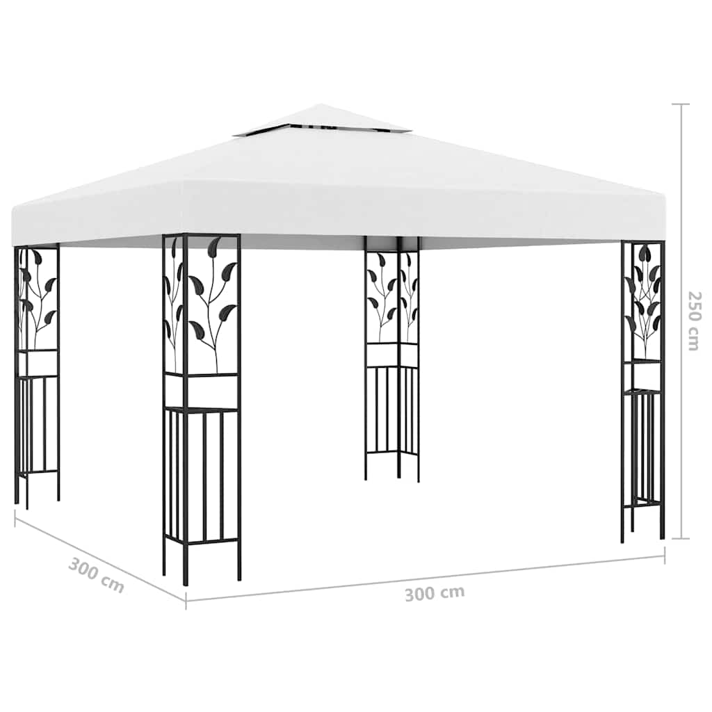 Paviljong med ljusslinga LED aluminium
