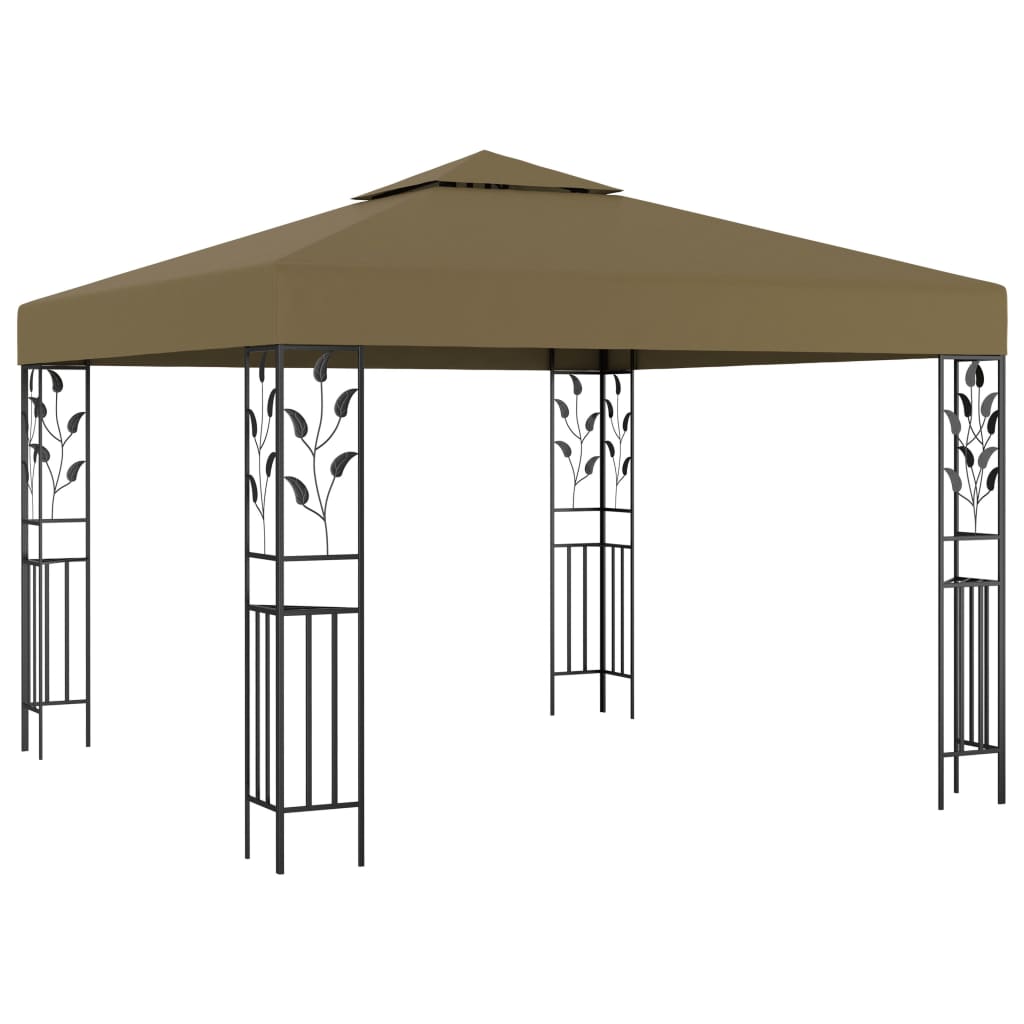 Paviljong med ljusslinga LED taupe