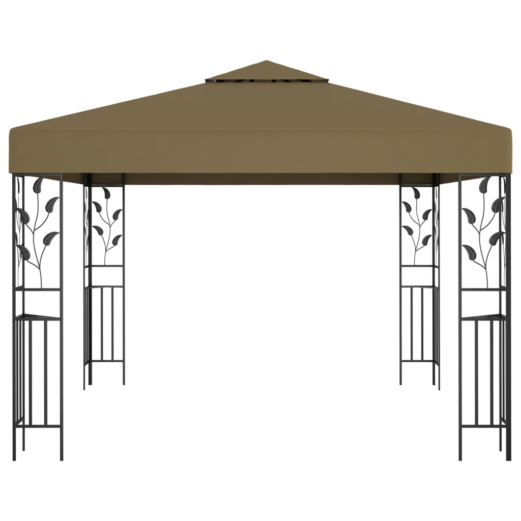 Paviljong med ljusslinga LED taupe