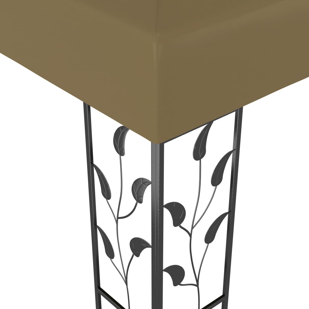 Paviljong med ljusslinga LED taupe