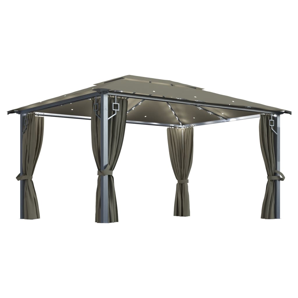 Paviljong Med Gardin & Ljusslinga LED