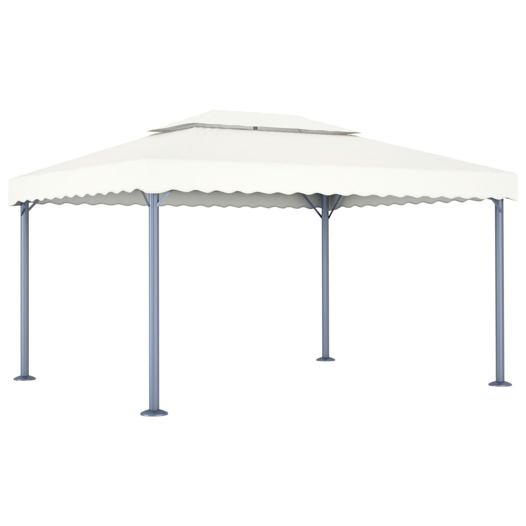 Paviljong med ljusslinga LED aluminium