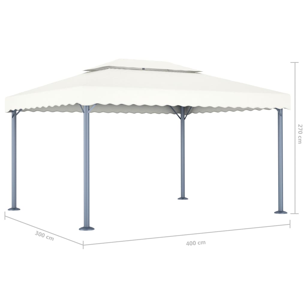 Paviljong med ljusslinga LED aluminium