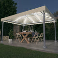 Paviljong med ljusslinga LED aluminium