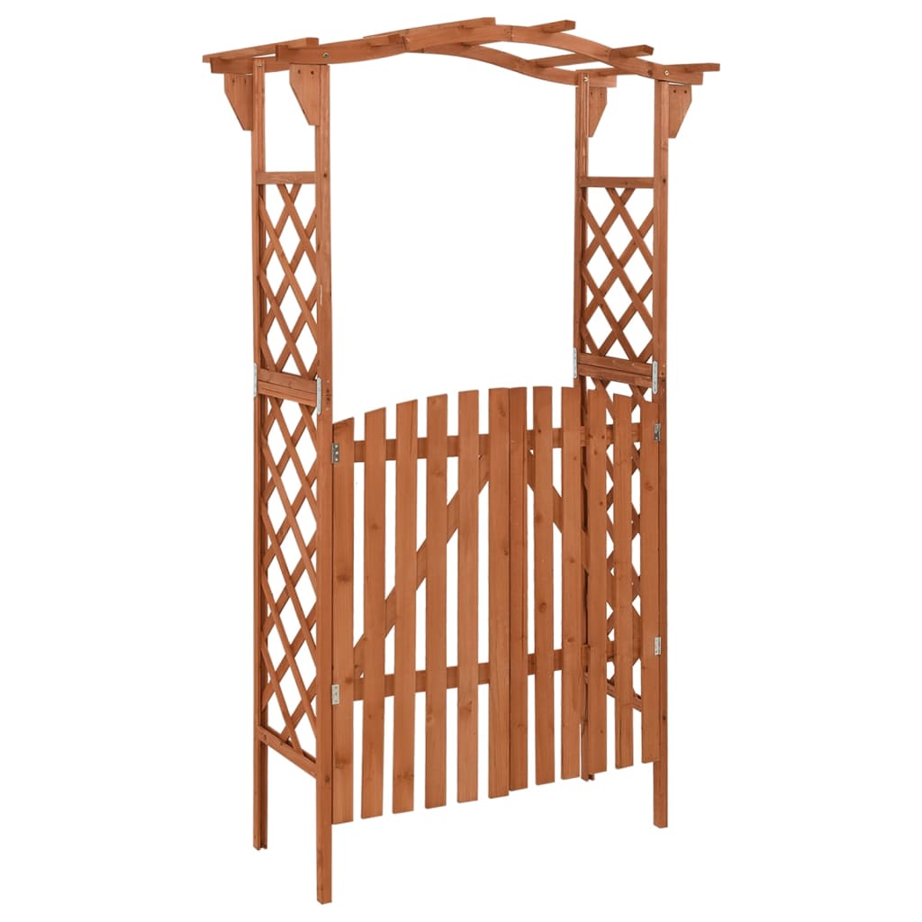 Pergola Med Grind Massivt Granträ