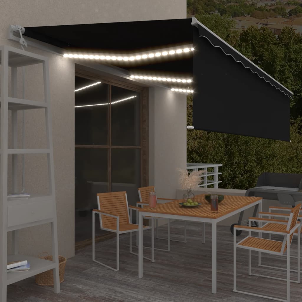 Automatisk markis med rullgardin vindsensor LED
