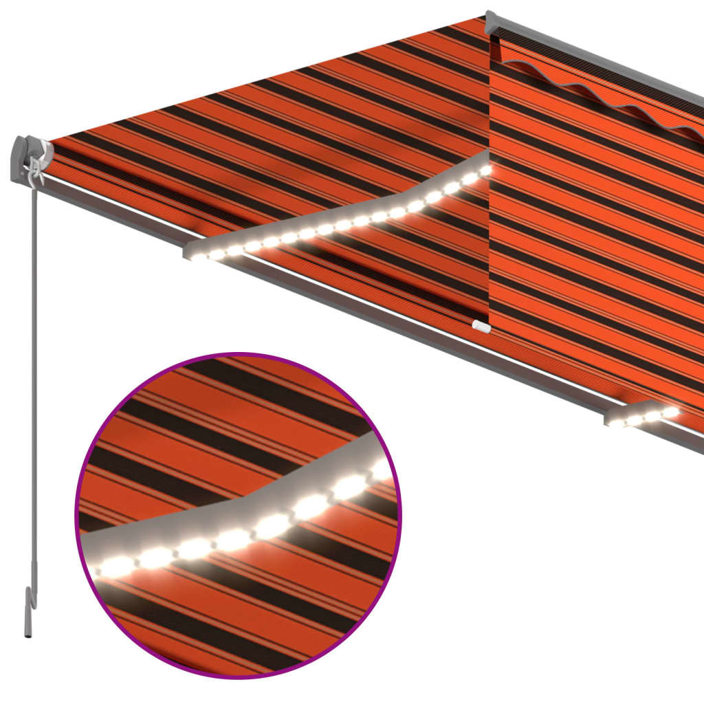 Manuell Markis Med Rullgardin Och LED