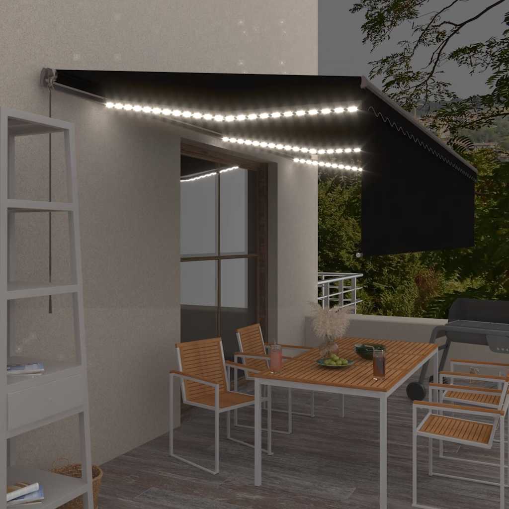Manuell Markis Med Rullgardin Och LED