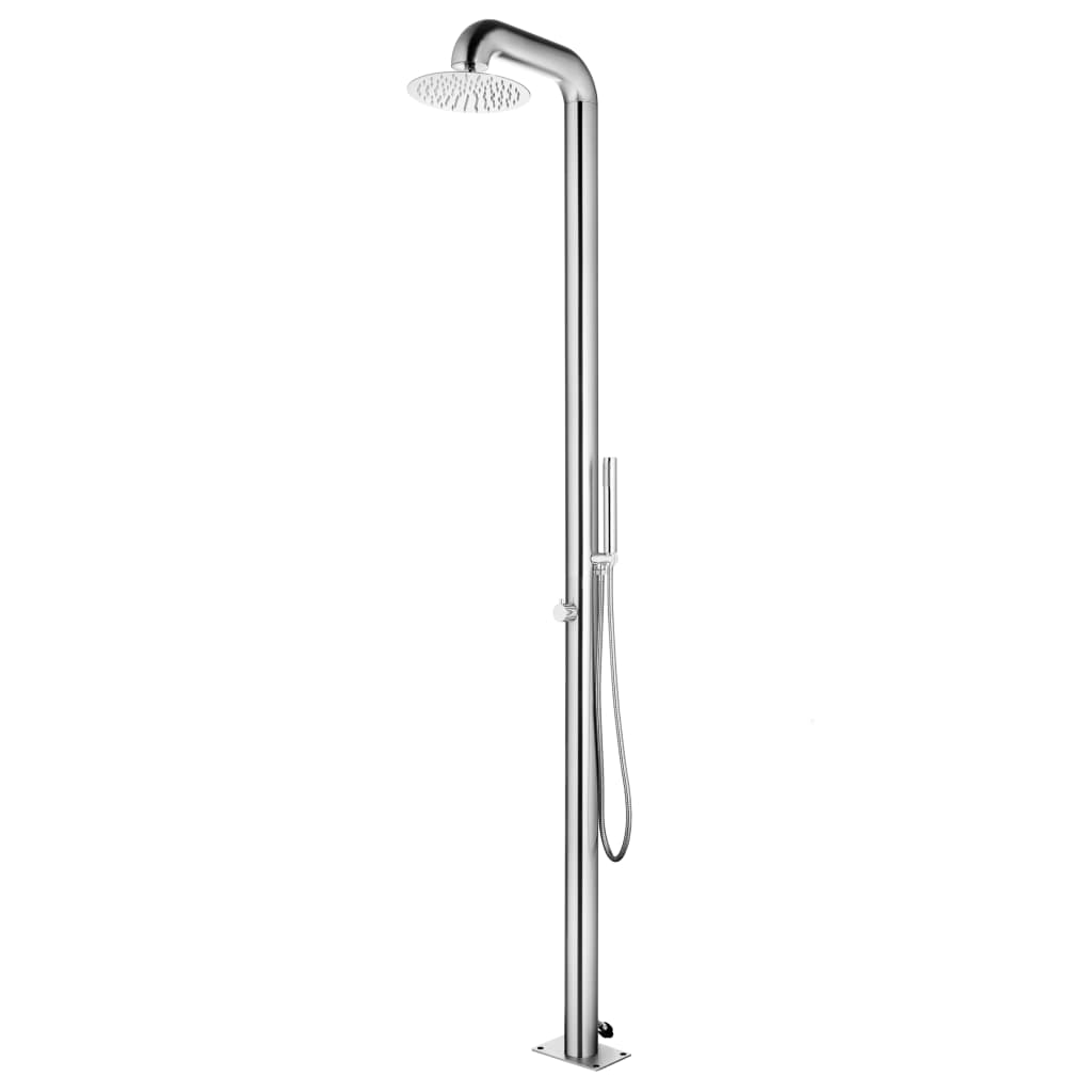 Trädgårdsdusch med brunt golv 230 cm rostfritt stål
