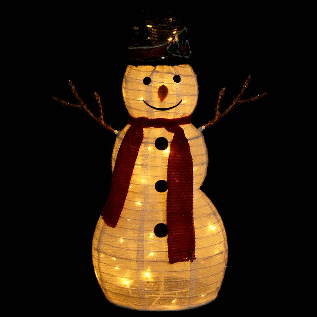 Dekorativ snögubbe med LED lyxigt tyg