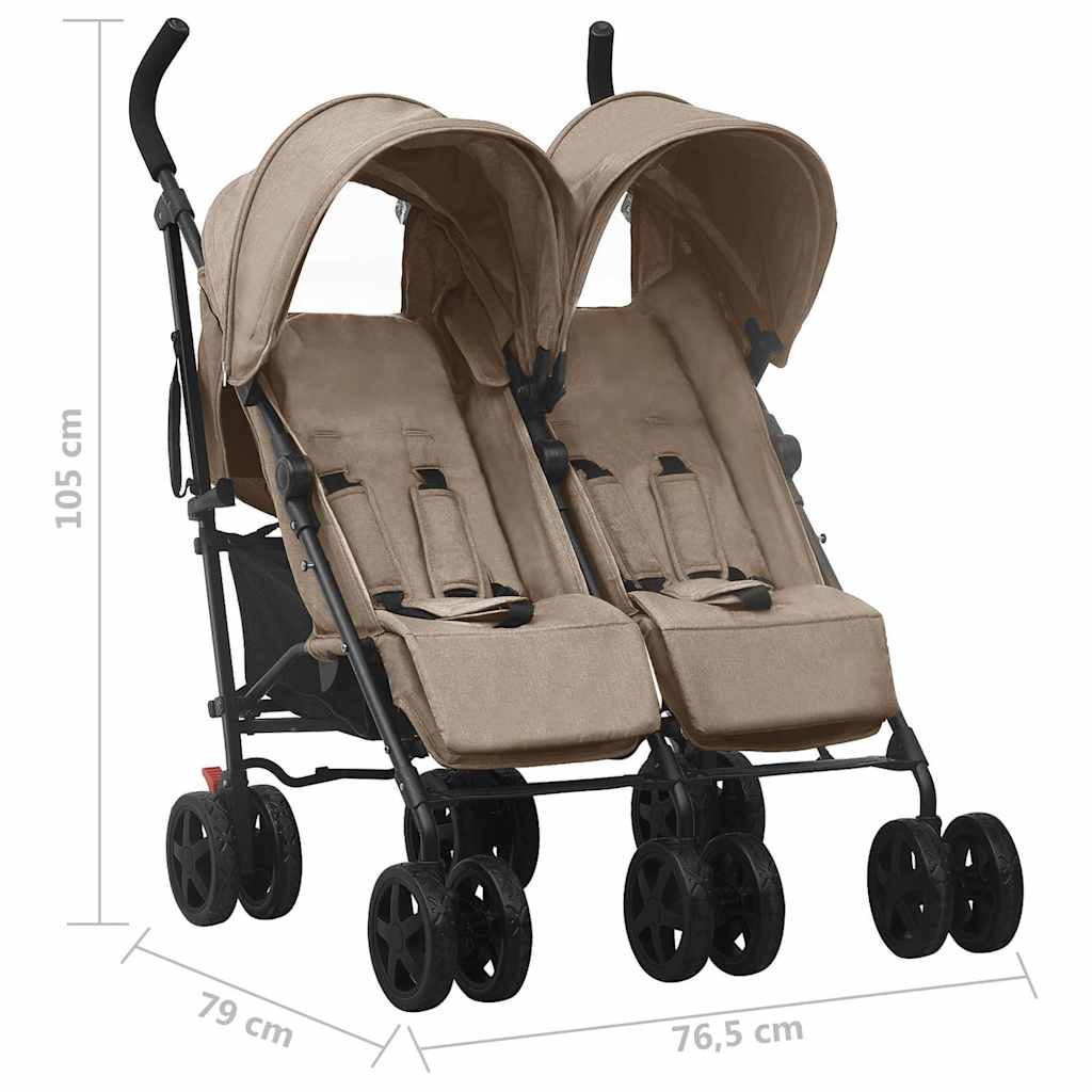 Tvillingvagn Taupe