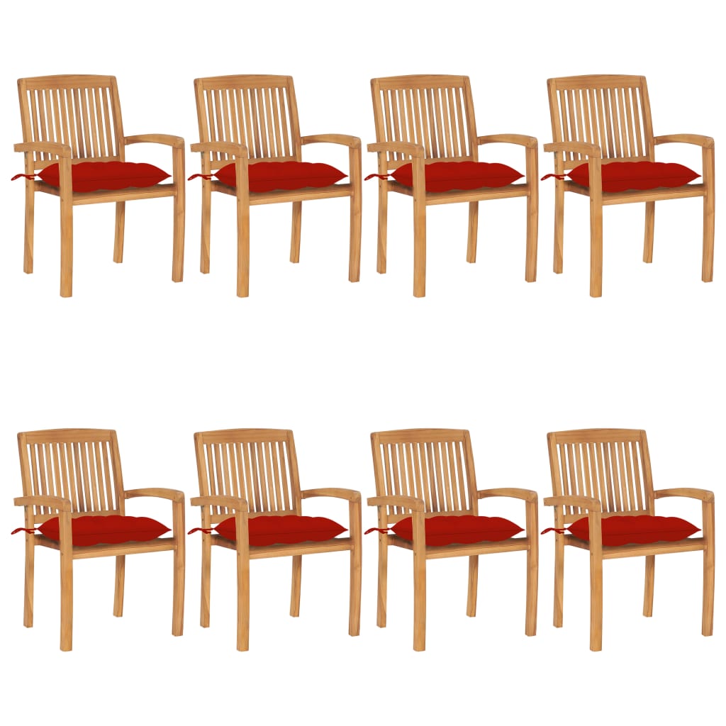 Stapelbara Trädgårdsstolar Med Dynor Massiv