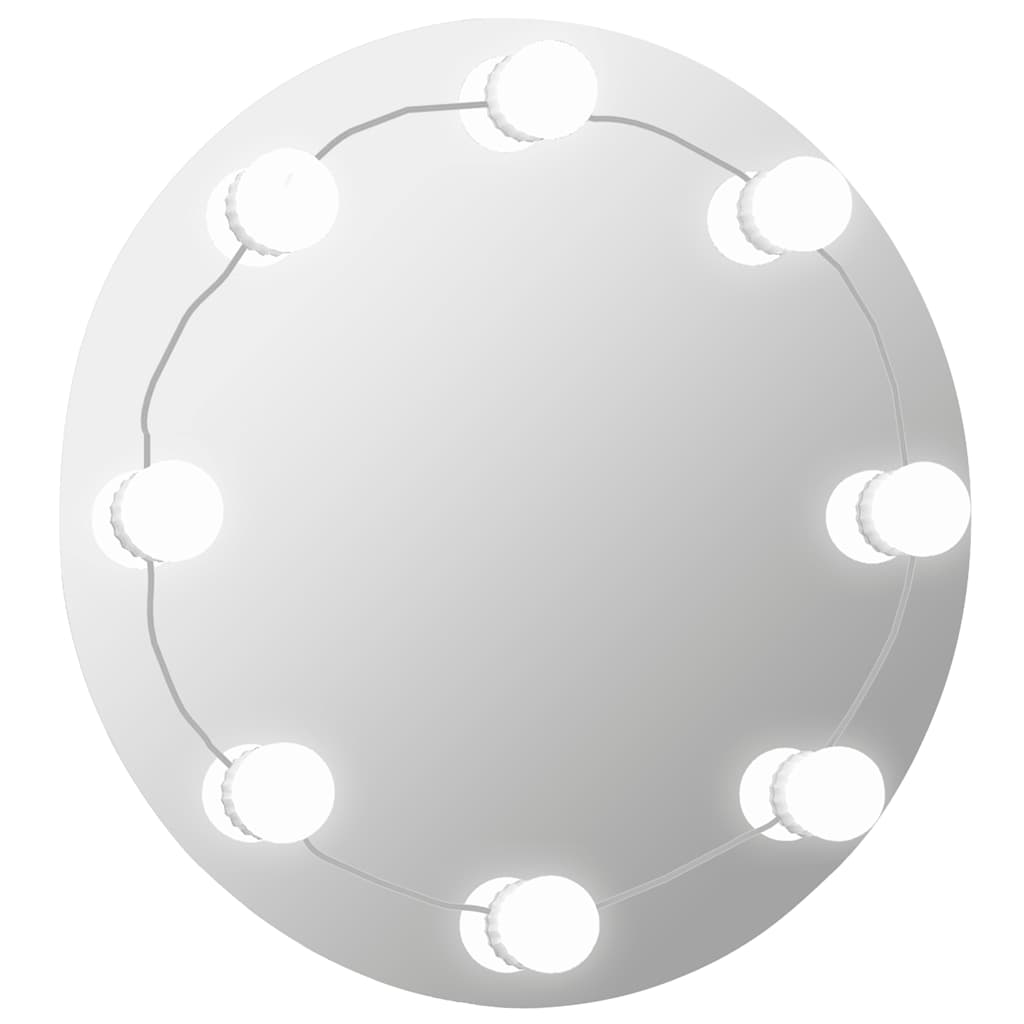 Väggspegel Med LED-belysning Rund