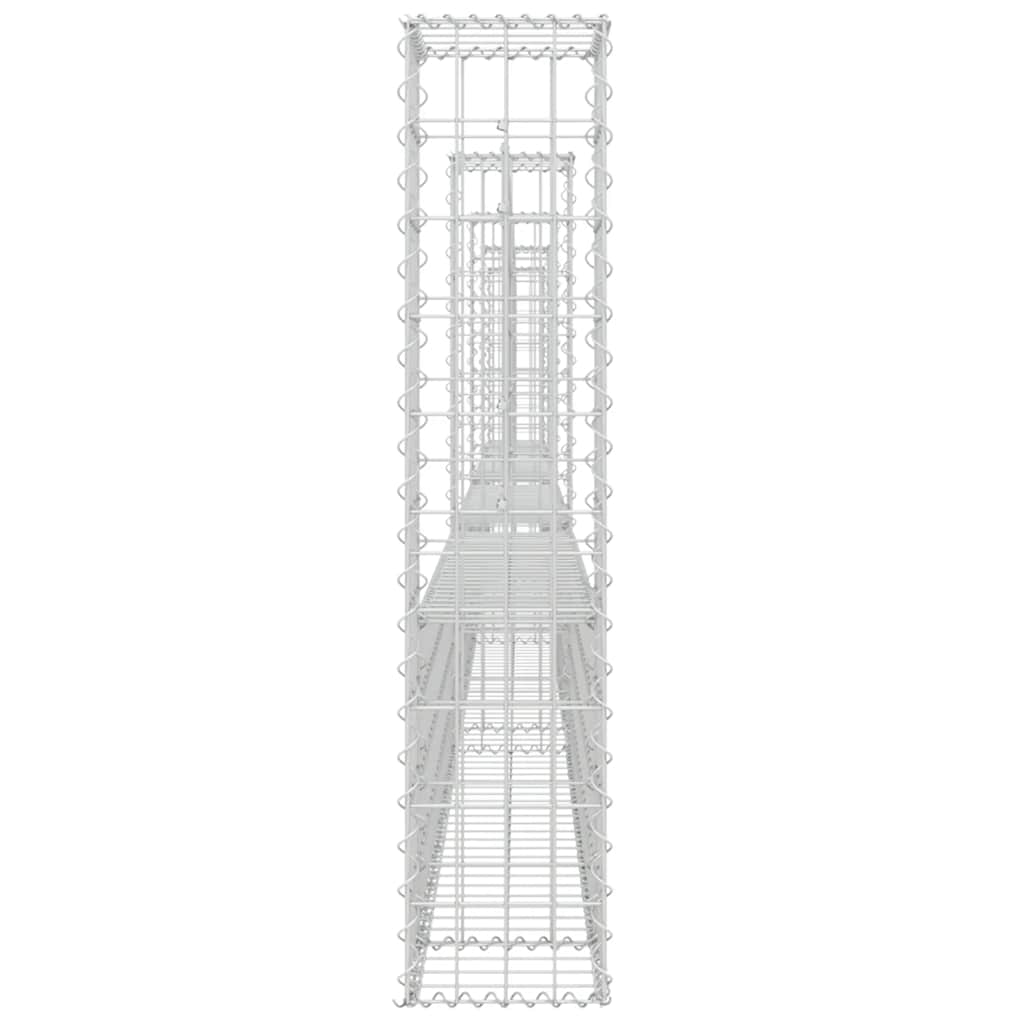 U-formad gabionkorg med 5 stolpar järn