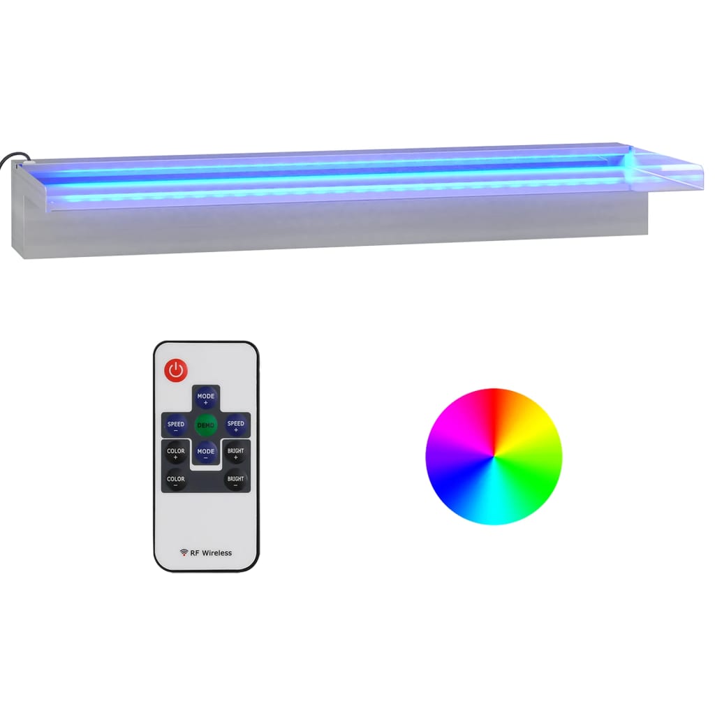 Vattenfall Med Rgb LED Rostfritt