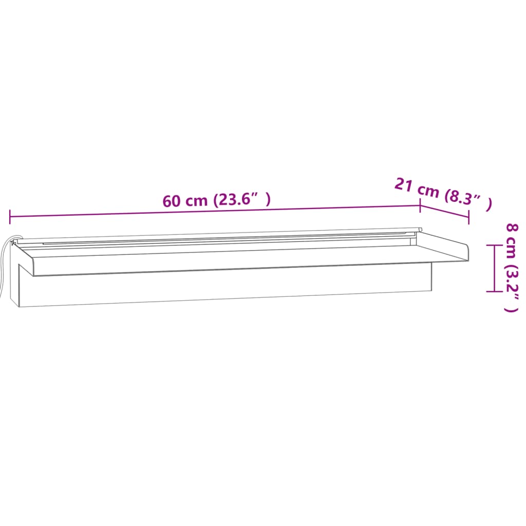 Vattenfall Med Rgb LED Rostfritt