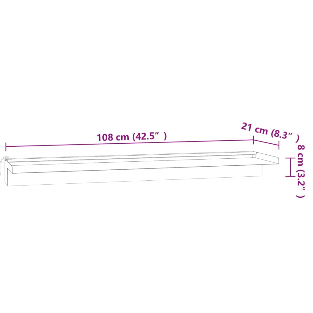 Vattenfall Med Rgb LED Rostfritt