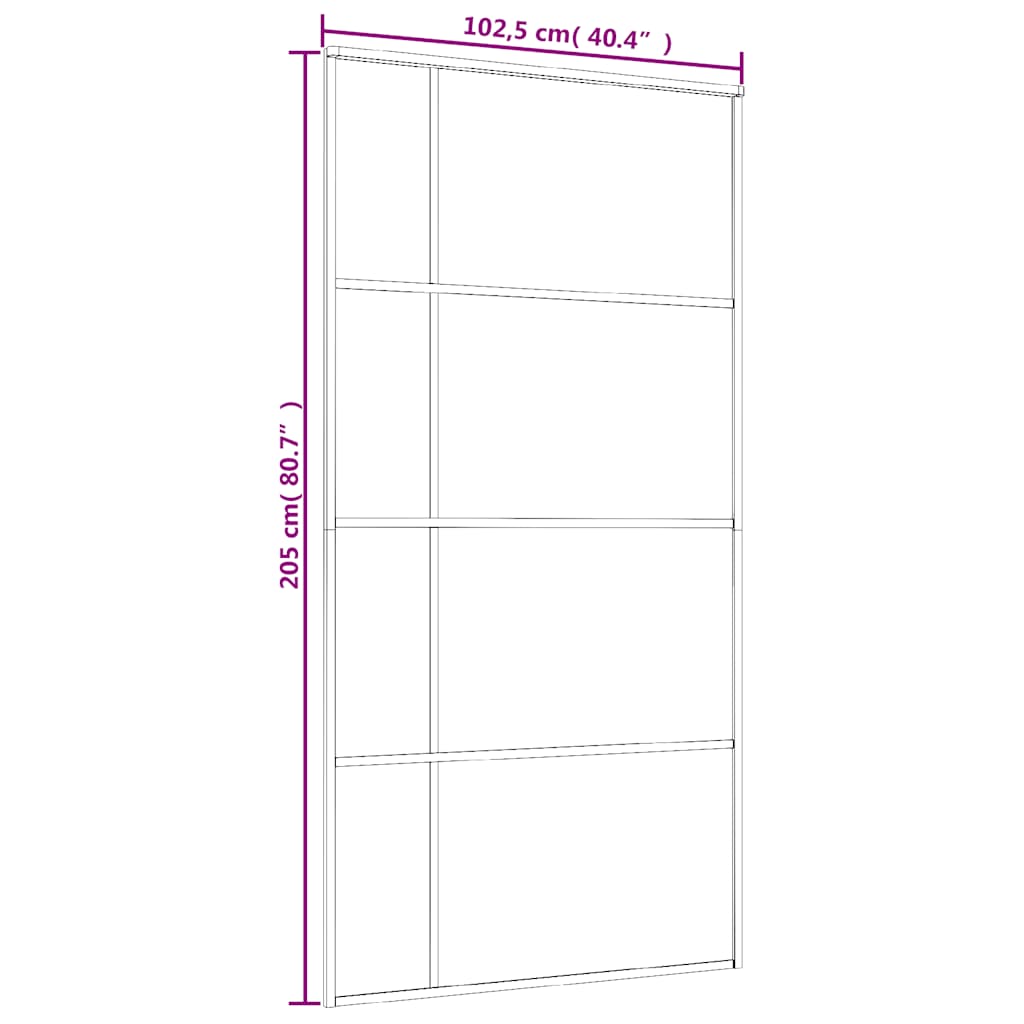 Skjutdörr ESG-glas och aluminium 102