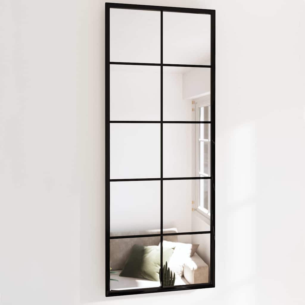 Väggspegel Svart 100x40 Cm Metall