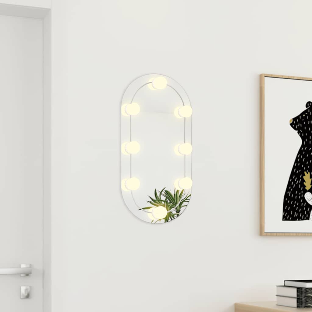 Spegel Med LED-lampor Oval
