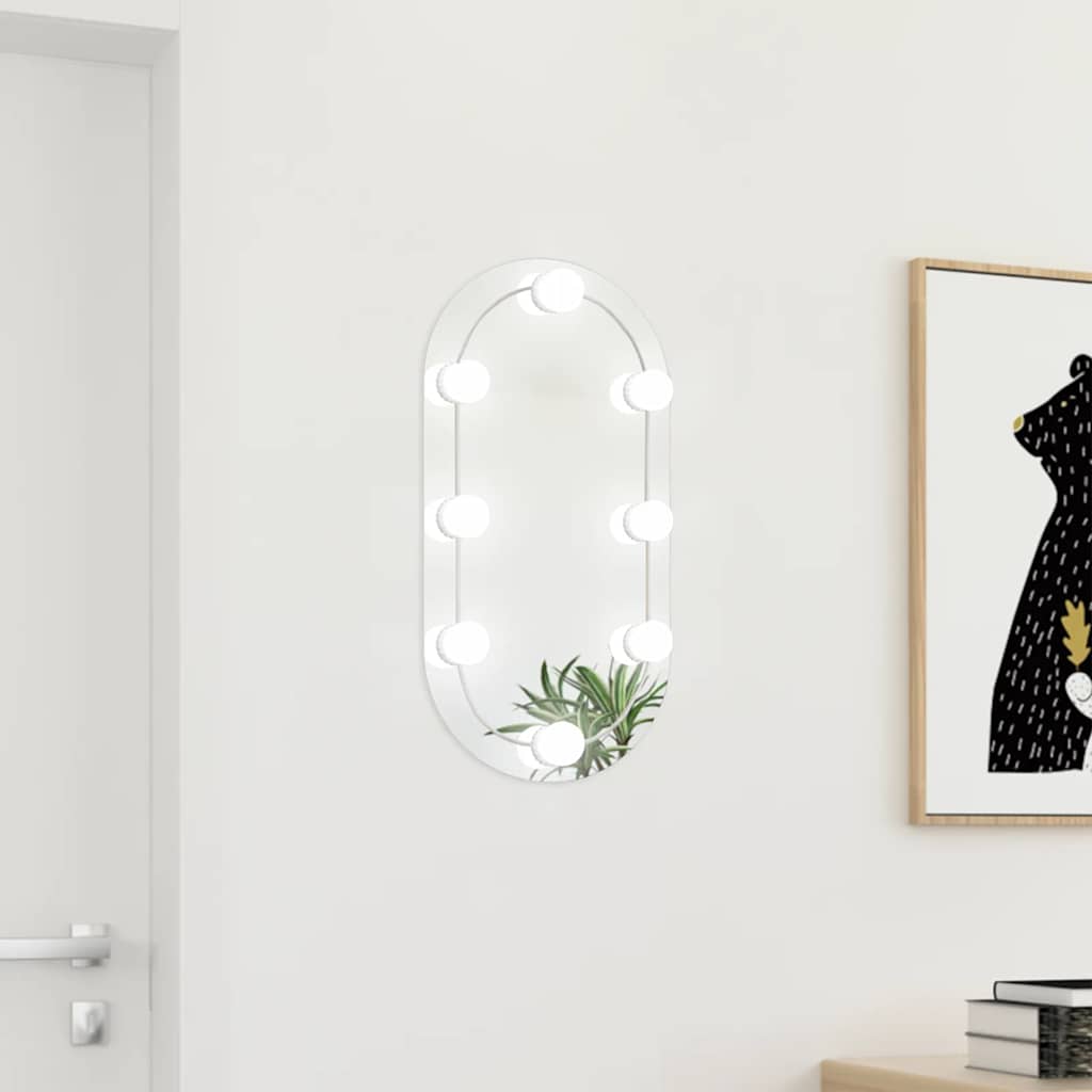 Spegel Med LED-lampor Oval