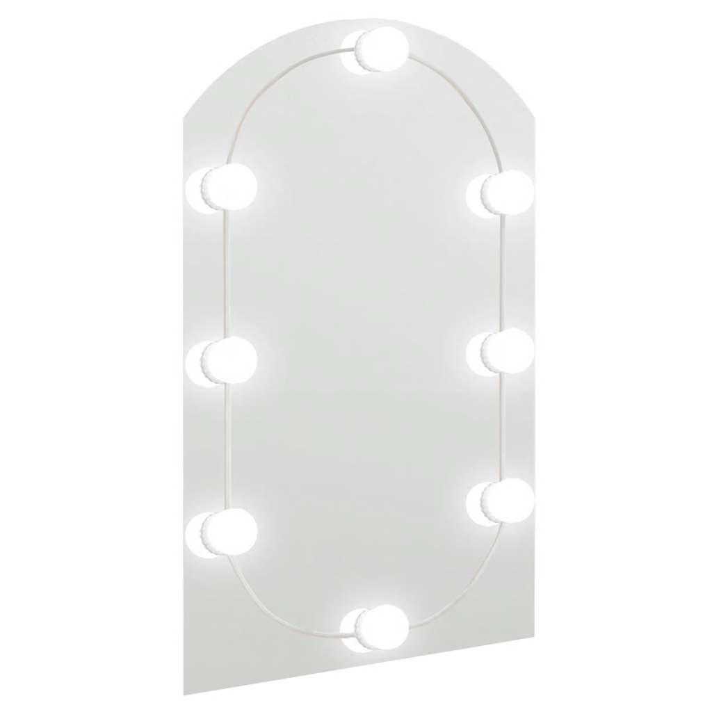 Spegel med Led-lampor Valvformad