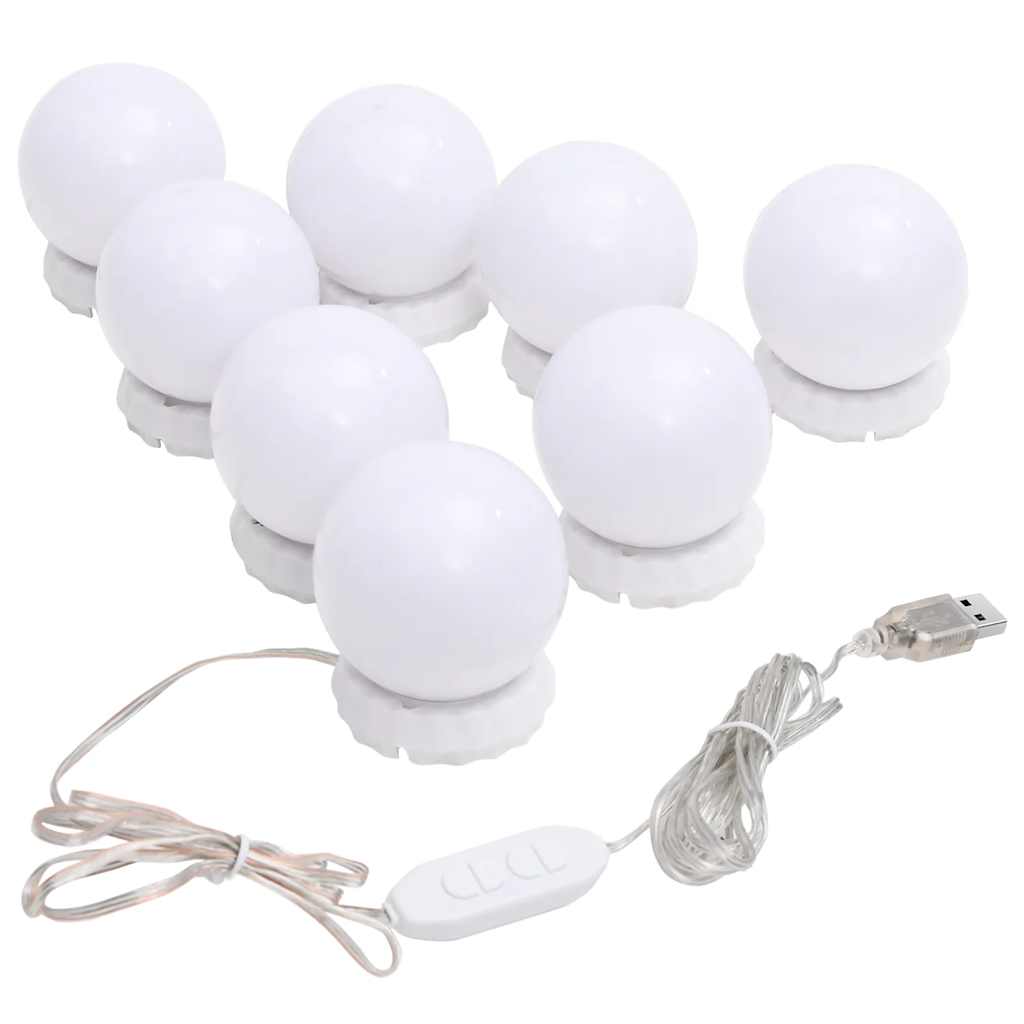 Spegel med Led-lampor Valvformad