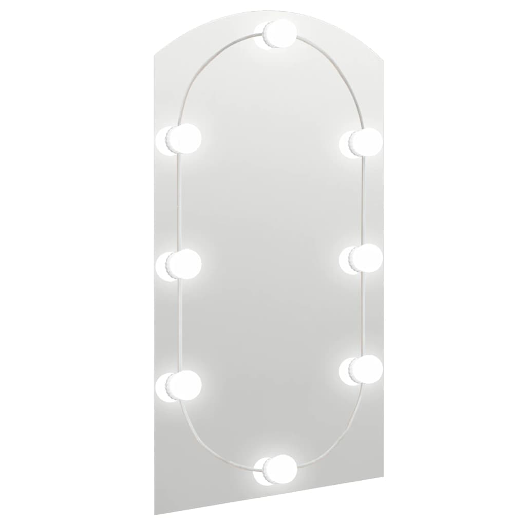 Spegel med LED-lampor valvformad (335864+326089)